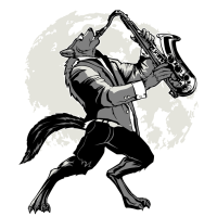 Vectores - Lobo Sax bajo la luna